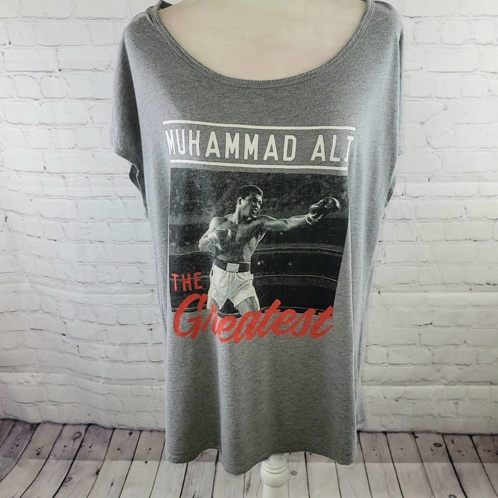 Ali Muhammad Ali Sleeveless Printed Gray T-shirt